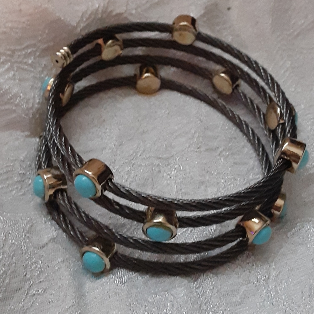 Turquoise cable bracelet